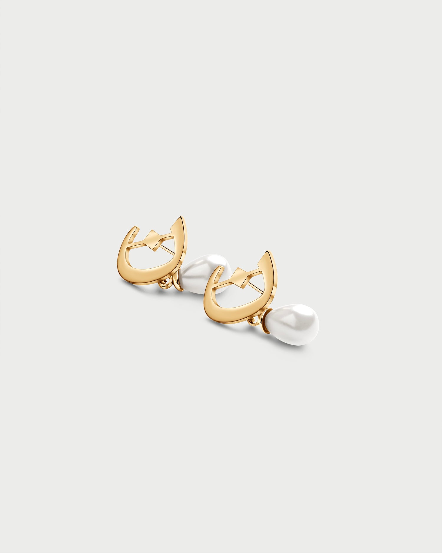 Calligraphed Initial Earrings ن
