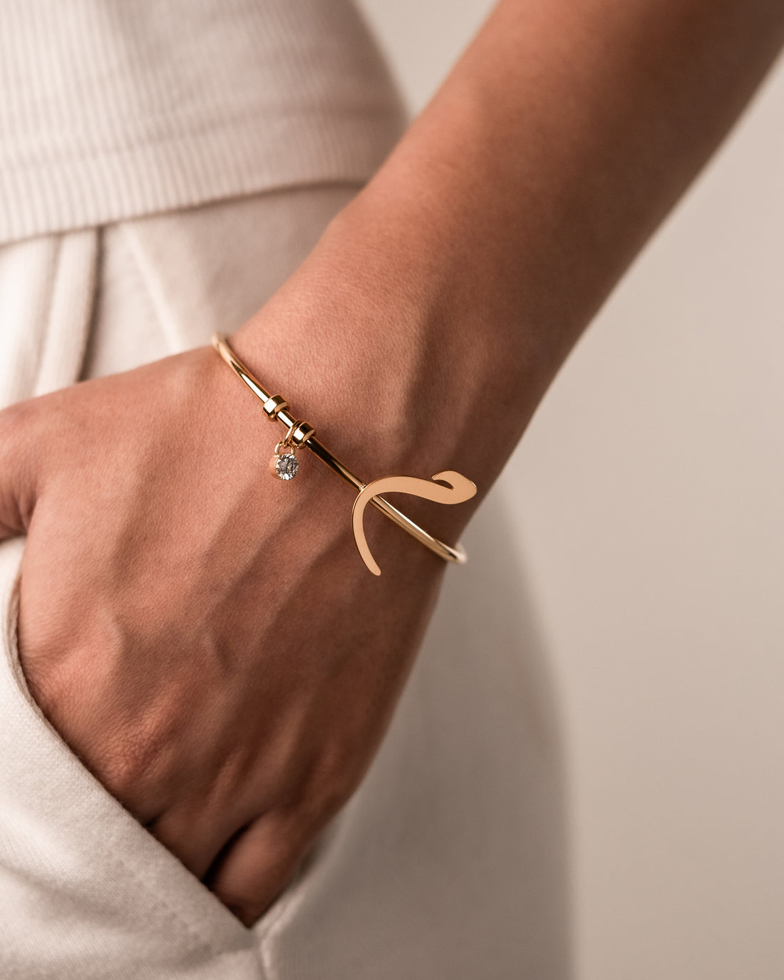 Arabic Initial Bracelet ح