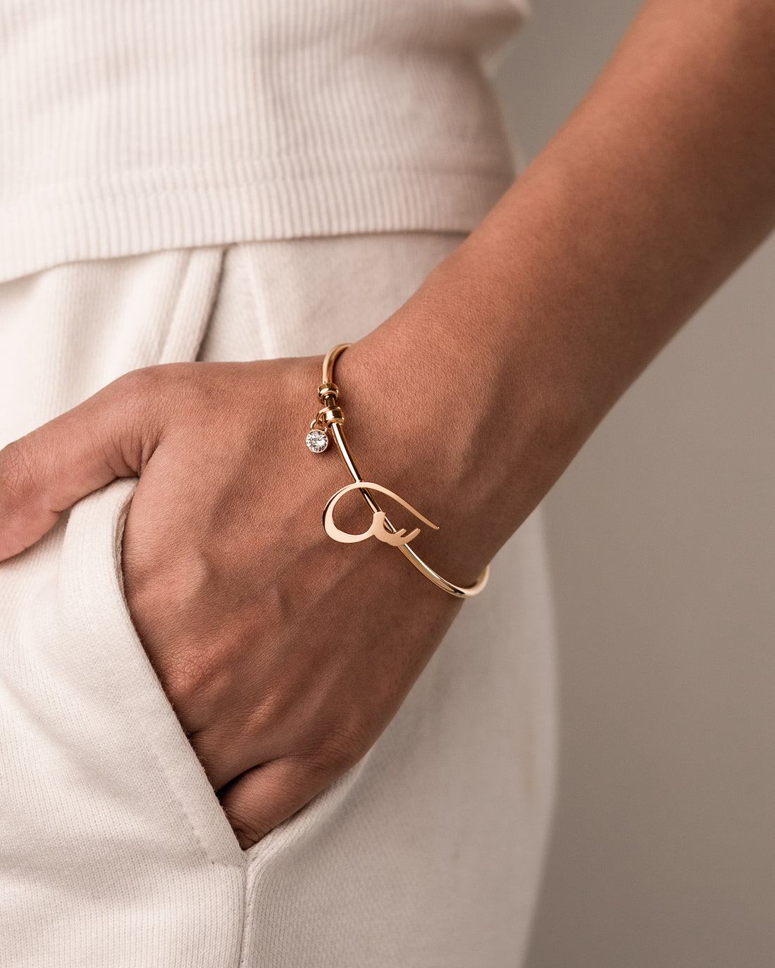 Arabic Initial Bracelet س